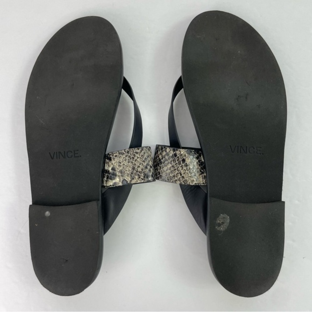 VINCE. Black Snakeskin Flip Flop‎ Thong Sandals - Picture 13 of 16